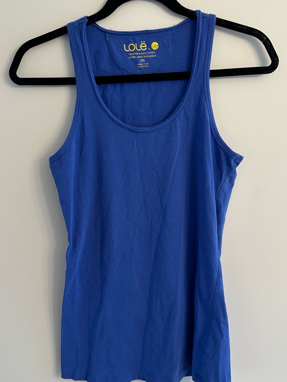 Lole Organic Cotton Blue Tank Top Size Medium Athletic Casual